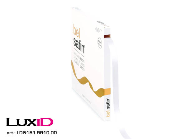 Bel satin 00 wit 10mm x 100m